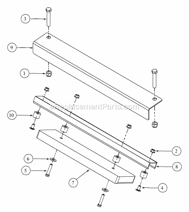 Rear Bumper Diagram and Parts List for 3648 53AB5D4M100 Cub Cadet Lawn Mower